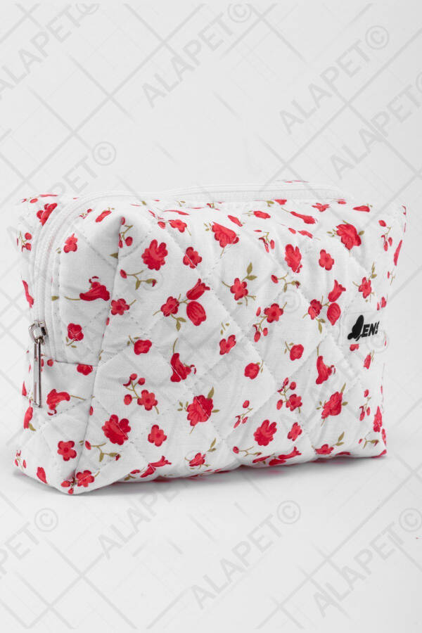 Tulip Pattern Makeup Bag (Large Size) Quilted Pattern Ultra Soft - 8