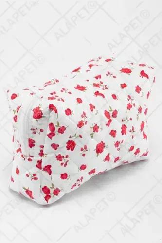 Tulip Pattern Makeup Bag (Large Size) Quilted Pattern Ultra Soft - 3