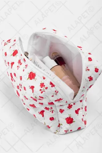 Tulip Pattern Makeup Bag (Large Size) Quilted Pattern Ultra Soft - 6