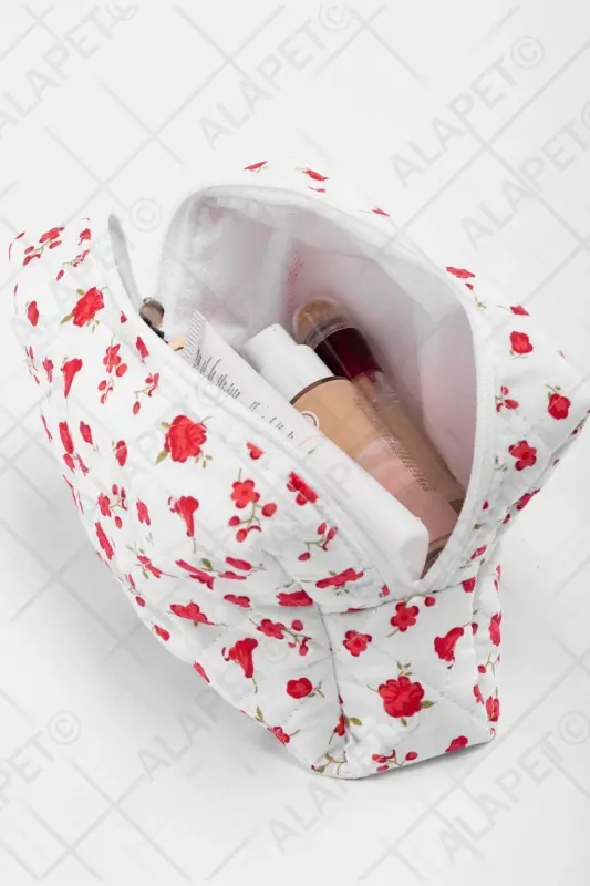 Tulip Pattern Makeup Bag (Large Size) Quilted Pattern Ultra Soft - 6