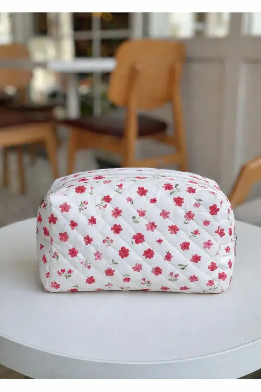 Tulip Pattern Makeup Bag (Large Size) Quilted Pattern Ultra Soft - 8