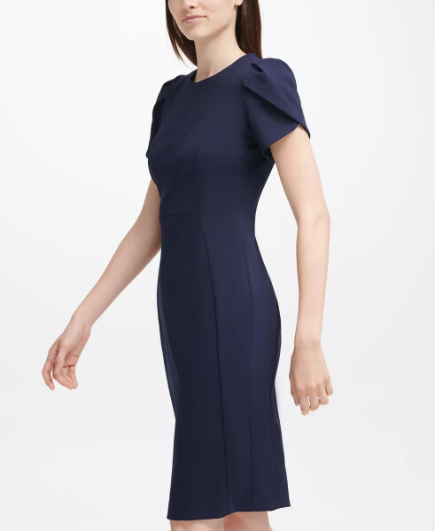 Tulip-Sleeve Sheath Dress Indigo - 3