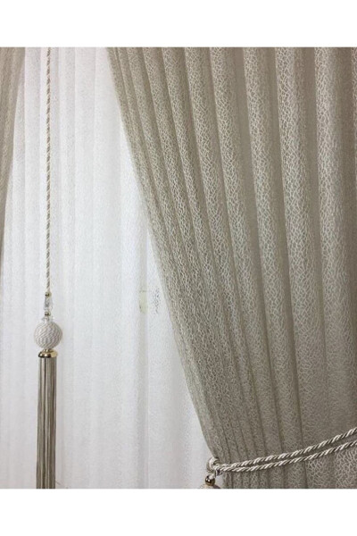 TULLE FABRIC CURTAIN TWO PANELS - 2