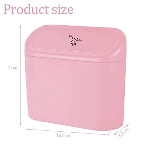 Tulsondai Car Trash Can, Mini Trunk Push Hanging Portable Car Bin with 2 roll Disposable Trash Bag for Car, Home, Office. (Car Trash can Pink) - 2