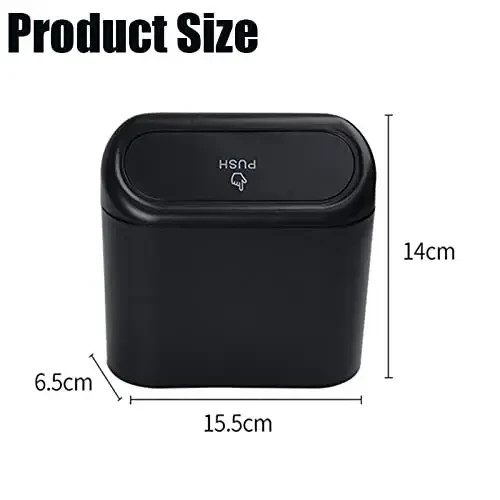 Tulsondai Car Trash Can with Lid, Mini Universal Vehicle Mini Leakproof Garbage Can Bin with 30pcs Trash Bags，Waterproof Car Bin for Front Back Seat Accessories for Auto Office Home(Black) - 5
