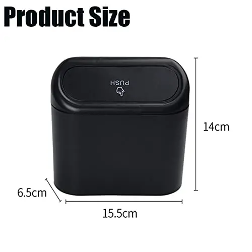Tulsondai Car Trash Can with Lid, Mini Universal Vehicle Mini Leakproof Garbage Can Bin with 30pcs Trash Bags，Waterproof Car Bin for Front Back Seat Accessories for Auto Office Home(Black) - 4