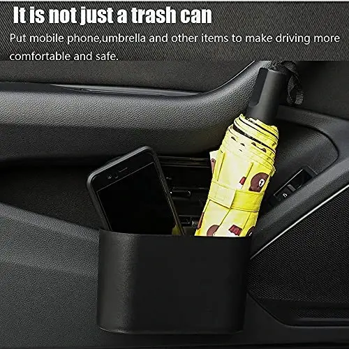 Tulsonday Car Trash can, mini Trunk Push Hanging Portable car Trash can with 2 Automatic Hooks and Disposable Trash Bags, Suitable for car, Home, Office - 3