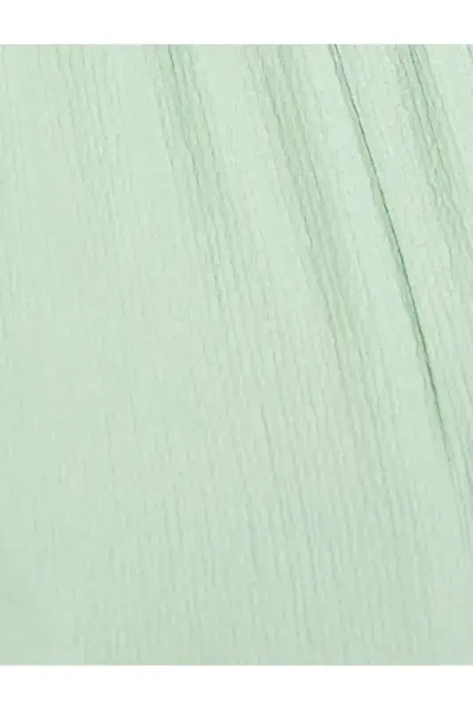 Tulum Qalin Askili Qisqa Toʻgʻri Keng Paça Kvadrat Yoqali Burmalangan - 6