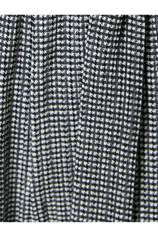 Tulum Qalin Kamarli, Quşak Detalli, Qisqa To'g'ri Keng Paçali Qulay Kalıp Gipeli Büzmeli - 6