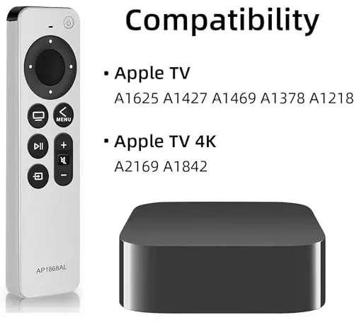 New Universal Remote Control for All Apple TV Remote, Replacement Compatible with Apple TV 4K/ Gen 1 2 3 4/ HD A2169 A1842 A1625 A1427 A1469 A1378 A1218 with Tv Control Function - 4