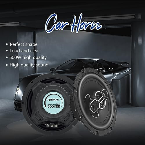 TUMAN Pro 6.5'' Car Speakers, 500 Watt Max 4-Way Coaxial Speakers, Professional Sound Stereo, No Distortion, Mylar Tweeter (1 Pair) - TUMAN Pro (1)
