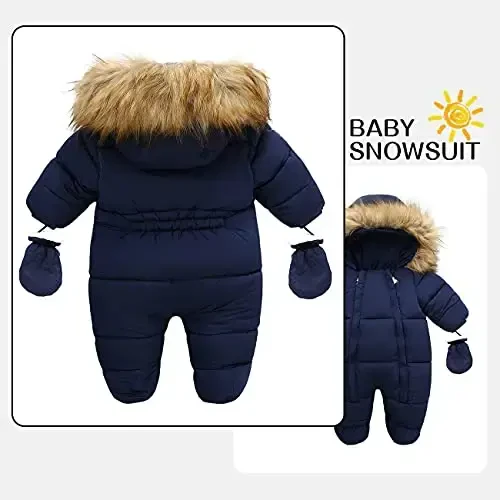 Tumaron Baby Girl Winter Snowsuit Toddler Jacket Clothes For Boy Infant Jumpsuit Hoodied - 2