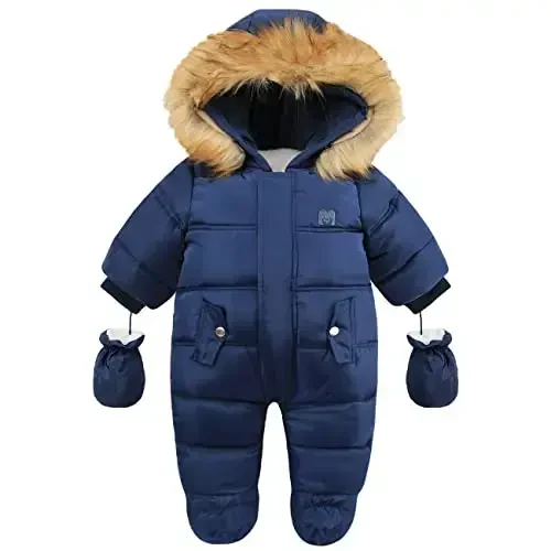 Tumaron Baby Girl Winter Snowsuit Toddler Jacket Clothes For Boy Infant Jumpsuit Hoodied - TUMARON