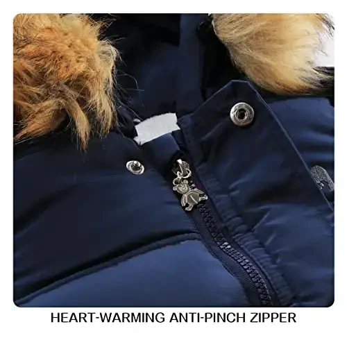 Tumaron Baby Girl Winter Snowsuit Toddler Jacket Clothes For Boy Infant Jumpsuit Hoodied - 3