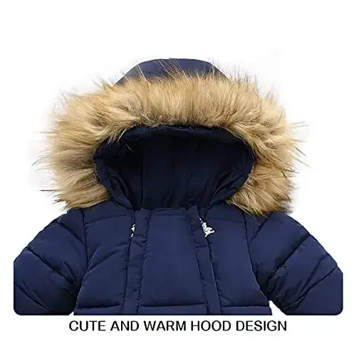 Tumaron Baby Girl Winter Snowsuit Toddler Jacket Clothes For Boy Infant Jumpsuit Hoodied - 3