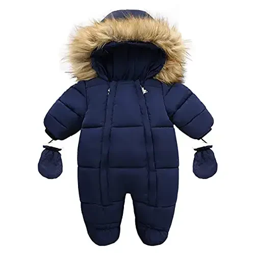 Tumaron Baby Girl Winter Snowsuit Toddler Jacket Clothes For Boy Infant Jumpsuit Hoodied - TUMARON