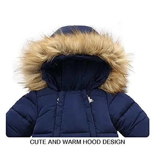 Tumaron Baby Girl Winter Snowsuit Toddler Jacket Clothes For Boy Infant Jumpsuit Hoodied - 3