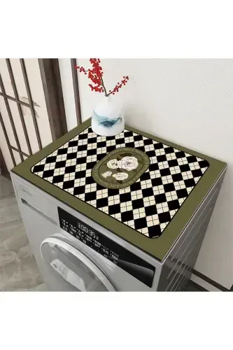 Tumble Dryer Cover Protective Mat Waterproof Non-Slip Washable-PATTERN - 1