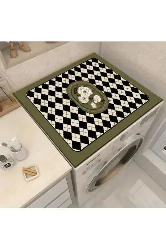 Tumble Dryer Cover Protective Mat Waterproof Non-Slip Washable-PATTERN - 2