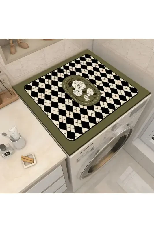 Tumble Dryer Cover Protective Mat Waterproof Non-Slip Washable-PATTERN - 2