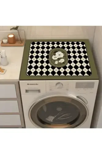 Tumble Dryer Cover Protective Mat Waterproof Non-Slip Washable-PATTERN - 3