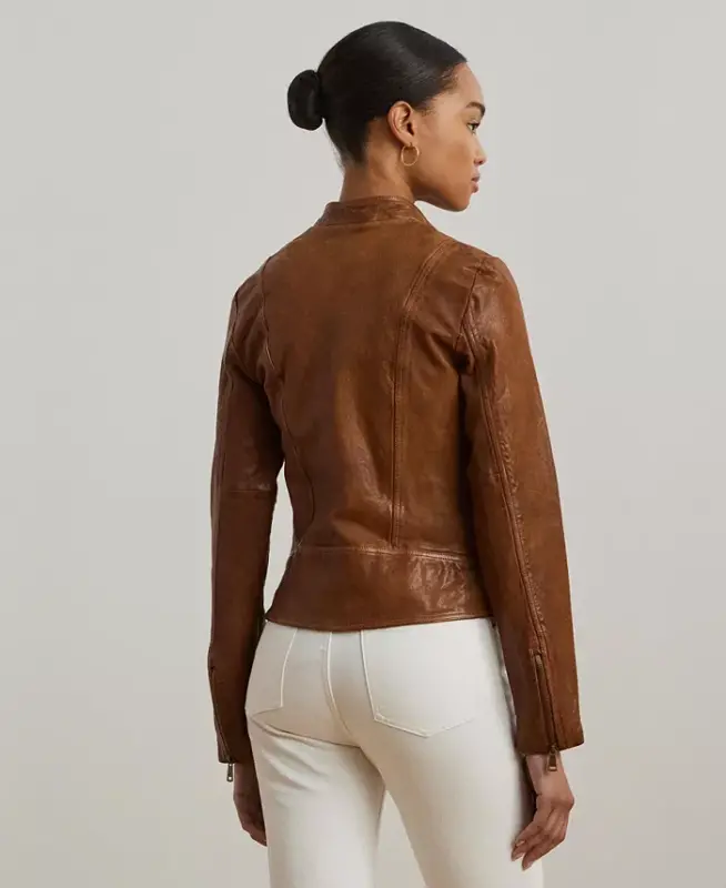 Tumbled-Leather Jacket - Dark Walnut - 2