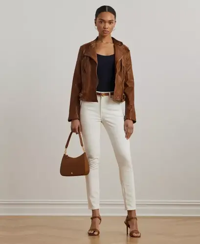 Tumbled-Leather Jacket - Dark Walnut - 5