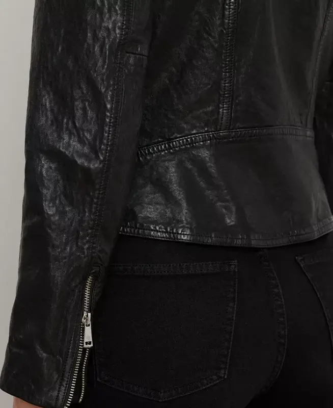 Tumbled-Leather Jacket - Polo Black - 4