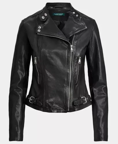 Tumbled-Leather Jacket - Polo Black - 6