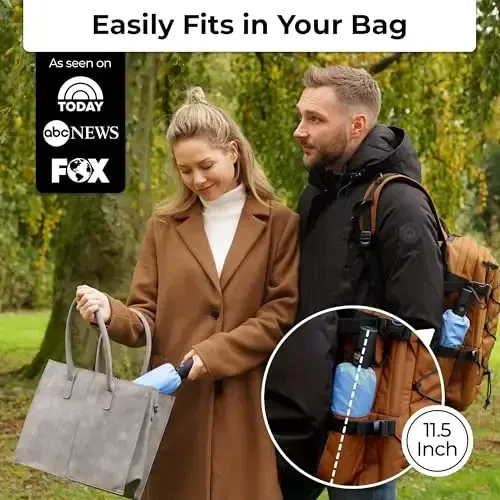 TUMELLA Strongest Windproof Travel Umbrella (Compact, Superior & Beautiful), Small Strong but Light Portable and Automatic Folding Rain Umbrella, Durable Premium Grip, Fits Car & Backpack - TUMELLA (1)