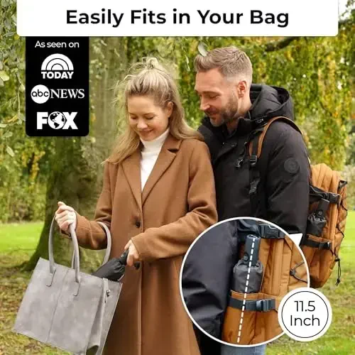 TUMELLA Strongest Windproof Travel Umbrella (Compact, Superior & Beautiful), Small Strong but Light Portable and Automatic Folding Rain Umbrella, Durable Premium Grip, Fits Car & Backpack - 1