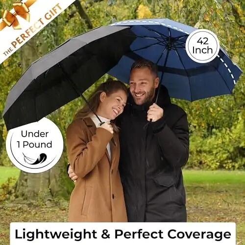 TUMELLA Strongest Windproof Travel Umbrella (Compact, 100MPH Wind-Tested), Light, Portable, One-Handed Use, Automatic Folding Rain Umbrella, Durable, Premium Grip, Fits Car & Backpack - 5