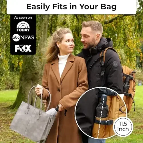 TUMELLA Strongest Windproof Travel Umbrella (Compact, Superior & Beautiful), Small Strong but Light Portable and Automatic Folding Rain Umbrella, Durable Premium Grip, Fits Car & Backpack - 2