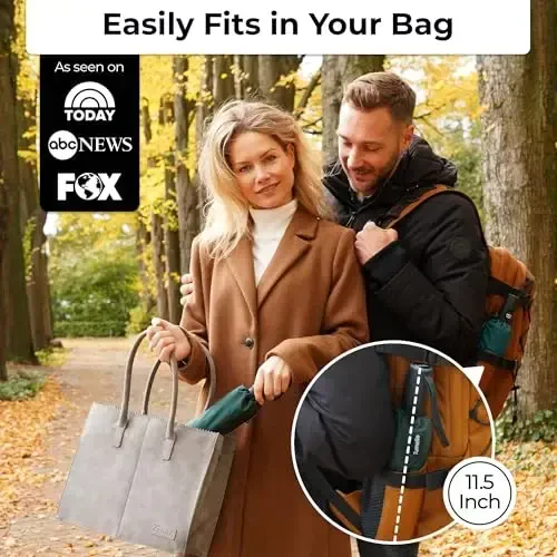 TUMELLA Strongest Windproof Travel Umbrella (Compact, Superior & Beautiful), Small Strong but Light Portable and Automatic Folding Rain Umbrella, Durable Premium Grip, Fits Car & Backpack - 2