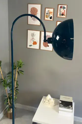 Tungi moviy lampa Harakatlanuvchi bosh Modern dekorativ metall Mehmonxona O'quv xonasi-Tungi moviy - 5