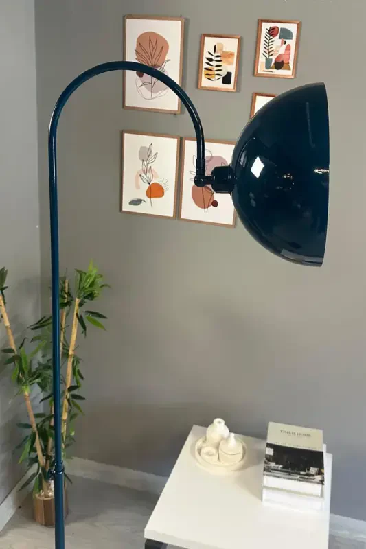 Tungi moviy lampa Harakatlanuvchi bosh Modern dekorativ metall Mehmonxona O'quv xonasi-Tungi moviy - 5