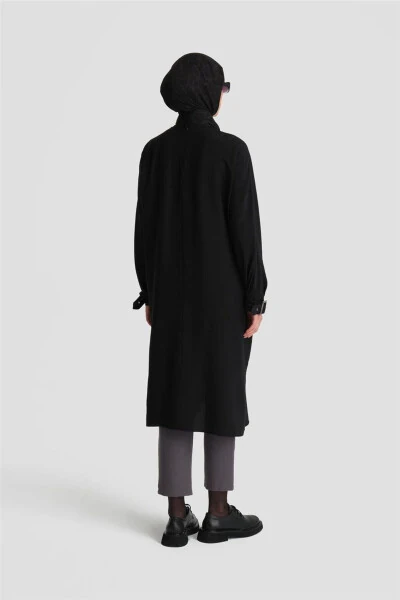 Tunic Dress with Sleeve Buckle 24k4314 Black - 6