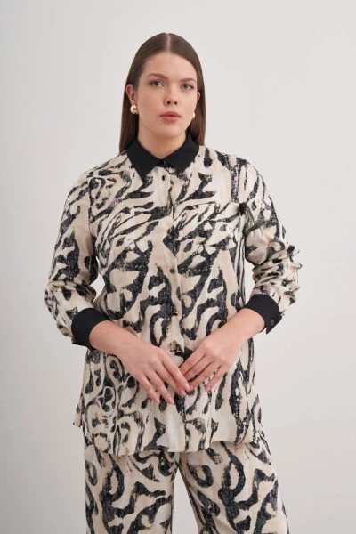 Tunic with Pleated Brooch Detail - AKER