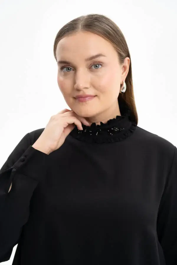 Tunic with Stand-up Collar - 4