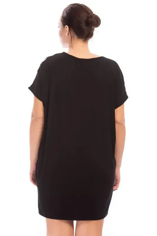 Туника больших размеров спереди сатиновый Леопард FR887 - 6