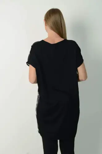 Туника больших размеров спереди сатиновый Леопард FR887 - 10