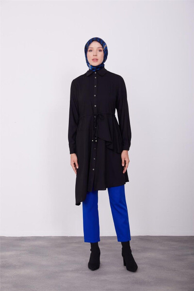 Tunnel Waist Asymmetrical Tunic 23k4707 Black - ARMINE