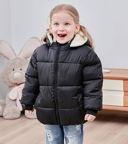 TUONROAD 1-6T Baby Girl Boy Winter Fleece Coats Toddler Warm Puffer Jackets Kids Down Alternative Outerwear - 2