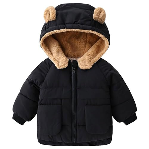 TUONROAD Baby Girls Coats for 6 Months-5 Years Toddlers Boy Winter Jacket Warm Bear Hooded Outdoor Coats Size 5 - 1