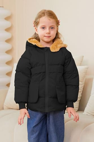 TUONROAD Baby Girls Coats for 6 Months-5 Years Toddlers Boy Winter Jacket Warm Bear Hooded Outdoor Coats Size 5 - 3