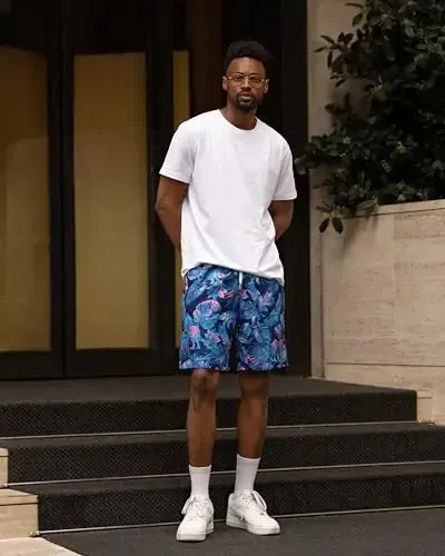 TUONROAD erkaklar uchun suzish shortilari, kompressiyali astarli 2 in 1 taxta shortilar 9 dyuymli tez quriydigan cho'ntakli suzish shortilari - 3