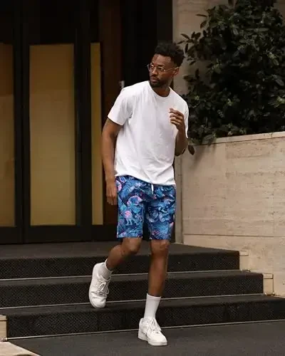 TUONROAD erkaklar uchun suzish shortilari, kompressiyali astarli 2 in 1 taxta shortilar 9 dyuymli tez quriydigan cho'ntakli suzish shortilari - 4