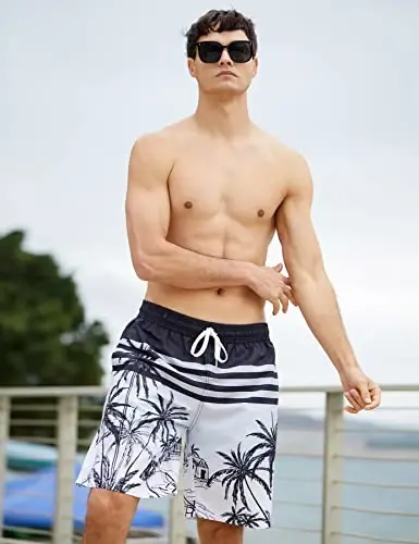 TUONROAD Mens Swim Trunks with Compression Liner 2 in 1 Board Shorts 9 Inch Quick Dry Swimming Trunks with Pockets - TUONROAD (1)