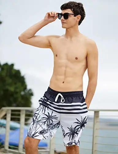 TUONROAD Mens Swim Trunks with Compression Liner 2 in 1 Board Shorts 9 Inch Quick Dry Swimming Trunks with Pockets - 4