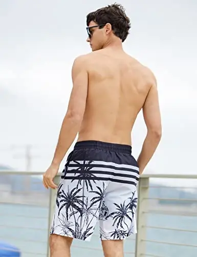 TUONROAD Mens Swim Trunks with Compression Liner 2 in 1 Board Shorts 9 Inch Quick Dry Swimming Trunks with Pockets - 5